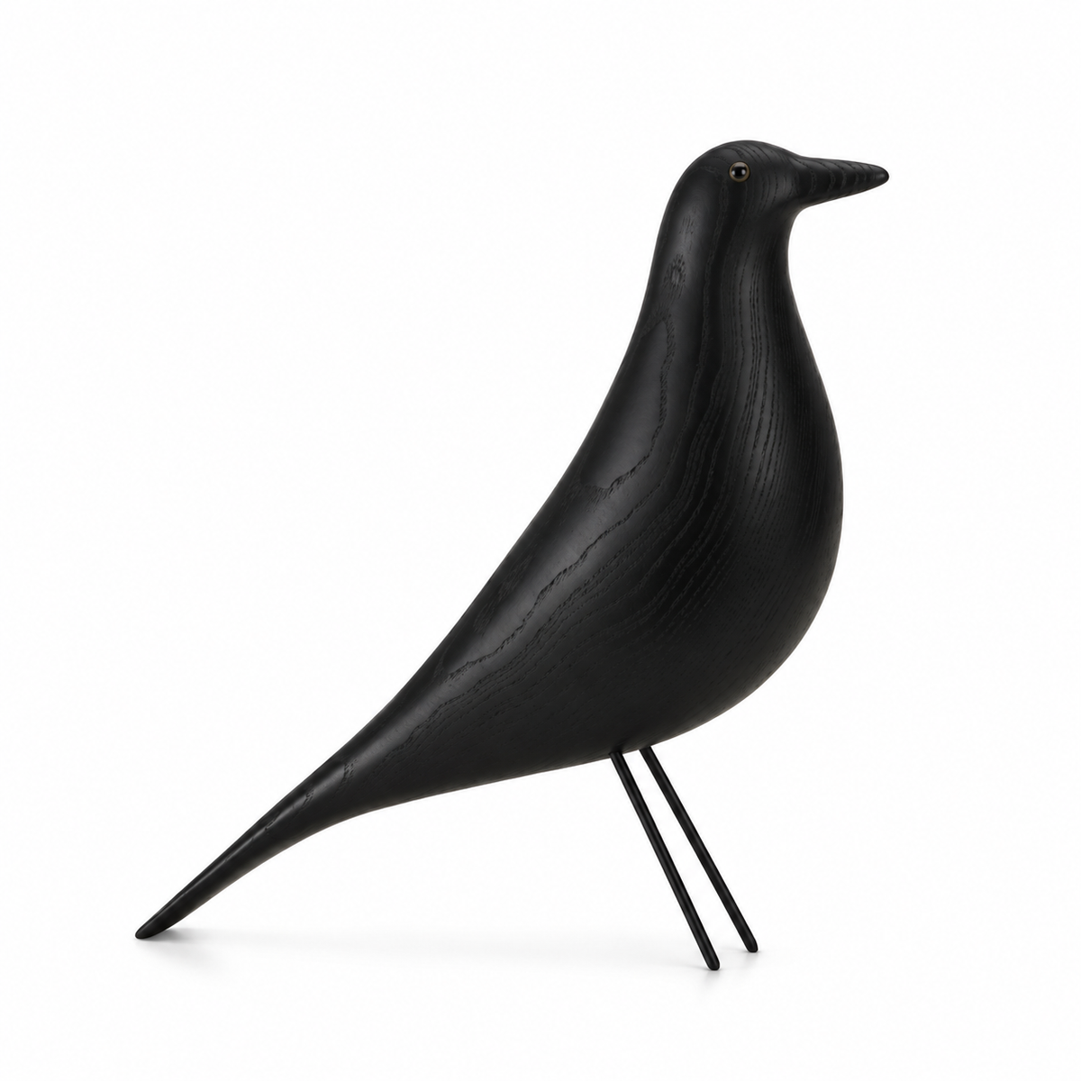 Eames House Bird black wooden bird figurine, mid-century modern design